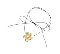 FIRSTXIU Elegante collana da donna con eleganti perle e fiori, catena regolabile per comfort e versatilità, elegante gioiello per banchetto, Misura unica, come descritto, come descritto