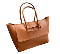 FIRSTXIU Elegante e pratica borsa in PU di grande capacità borsa da donna con ampia borsa a tracolla per lavoro e viaggio, Marrone, Reference size chart