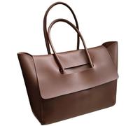 FIRSTXIU Elegante e pratica borsa in PU di grande capacità borsa da donna con ampia borsa a tracolla per lavoro e viaggio, Caff, Reference size chart