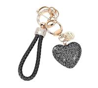 FIRSTXIU Elegante portachiavi a forma di cuore tempestato di strass colorato ciondolo versatile per borse e chiavi dell'auto accessorio per borsa portatile