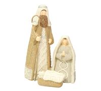 FIRSTXIU Elegante presepe natalizio statuetta finta maglia stili texture resine statue ornamenti stagionali decorazione da tavolo