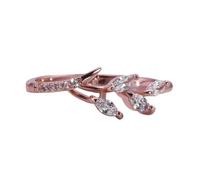 FIRSTXIU Eleganti anelli floreali a ramo che simboleggiano la bellezza della natura Materiali in ottone robusto Artigianato per un comfort e stili eleganti anelli floreali, Misura unica, come