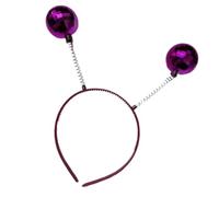 FIRSTXIU Fascia per capelli argentata luccicante, accessori per capelli, per feste di Halloween, con due palline rotonde aliene