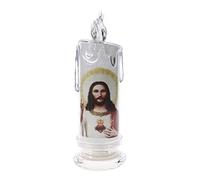 FIRSTXIU Gesù Vergine Cristo Candela Lampada Romantico Tealight Elettronico Senza Fiamma LED Preghiera Devozionale Candele Luce Decorazione Religiosa