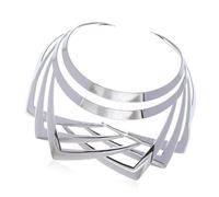 FIRSTXIU Girocollo Collana Lussuosa Metallica Girocollo Edgy Gioielli Idol Costume Moderno A Strati Per Idol Ballerino Elegante Neckwear, Misura unica, come descritto, come descritto