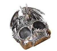 FIRSTXIU Halloween spaventoso drago teschio resina statuetta con sali Shaker Holder statua ornamento desktop cucina ristorante Decors
