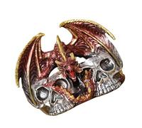 FIRSTXIU Halloween spaventoso drago teschio resina statuetta con sali Shaker Holder statua ornamento desktop cucina ristorante Decors