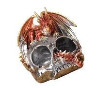 FIRSTXIU Halloween spaventoso drago teschio resina statuetta con sali Shaker Holder statua ornamento desktop cucina ristorante Decors