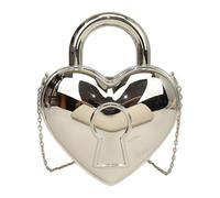 FIRSTXIU Moderna borsa a tracolla a forma di cuore borsa a tracolla borsa a tracolla borsa da sera per donna delicata usura, Argento, Taglia unica