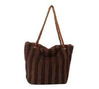 FIRSTXIU NUOVA borsa a secchiello in peluche borsa a tracolla invernale versatile borsa alla moda borsa per la spesa di grande capacità per, Caff, Reference image information