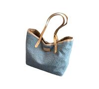 FIRSTXIU NUOVA borsa a tracolla in peluche borsa versatile alla moda borsa alla moda grande capacità shopping bag per ragazza donna, Blu, Reference image information
