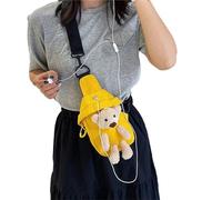 FIRSTXIU Nuova borsa da cintura per ragazzi ragazze adolescenti orso petto borsa sopra la spalla borse a tracolla grande capacità borse a tracolla, Giallo, Reference image information