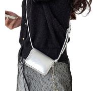 FIRSTXIU NUOVE borse a tracolla Splashproof PU Leather Cellulare Bag per la ragazza delle donne di modo Crossbody Bag Vintage Square Bag, Argento, Taglia unica