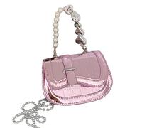 FIRSTXIU NUOVO Crossbody Borse Piccola Borsa Quadrata Borsa a Tracolla Con Manico Perla Catena Borse a Tracolla per Donne Rag, rosa, Reference size chart