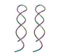FIRSTXIU Orecchino, a spirale, in acciaio inox, orecchini pendenti fatti a mano, lineari, curvi, minimal, unisex