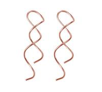 FIRSTXIU Orecchino, a spirale, in acciaio inox, orecchini pendenti fatti a mano, lineari, curvi, minimal, unisex