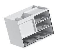 FIRSTXIU Organizer multiuso per penne con cassetto scorrevole, salvaspazio, portapenne, impilabile, scrivania