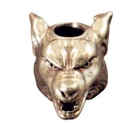 FIRSTXIU Ornamento unico in ottone testa di lupo per decorazione zaino elegante paracord portachiavi ciondolo gioielli che fanno forniture per gli appassionati all'aperto accessorio, Misura unica