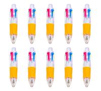 FIRSTXIU Penna a sfera retrattile, 10 pezzi, 1,0 mm, 4 in 1, multicolore, piccola scrittura, materiale scolastico