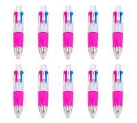 FIRSTXIU Penna a sfera retrattile, 10 pezzi, 1,0 mm, 4 in 1, multicolore, piccola scrittura, materiale scolastico