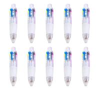 FIRSTXIU Penna a sfera retrattile, 10 pezzi, 1,0 mm, 4 in 1, multicolore, piccola scrittura, materiale scolastico