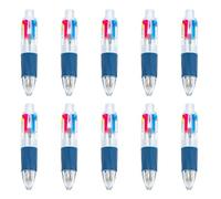 FIRSTXIU Penna a sfera retrattile, 10 pezzi, 1,0 mm, 4 in 1, multicolore, piccola scrittura, materiale scolastico