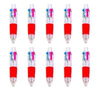 FIRSTXIU Penna a sfera retrattile, 10 pezzi, 1,0 mm, 4 in 1, multicolore, piccola scrittura, materiale scolastico