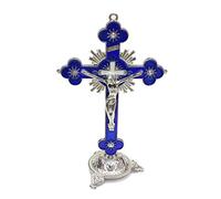 FIRSTXIU Plum Blossom Metallo per Croce Gesù Cristo Amarezza Chiesa Sacra Statua Ornamenti Ufficio Domestico Articoli Religiosi
