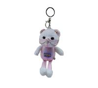FIRSTXIU Portachiavi a forma di orso mascherato Afferrare Macchina Bambola Ciondolo Peluche Animale Portachiavi Ornamento Fatto a Mano Bambini Bambola Orso, bianco, Taglia unica