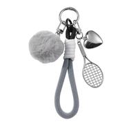 FIRSTXIU Portachiavi compatto a forma di racchetta a forma di cuore, per mostrare gusti individuali e hobby, accessorio elegante, grigio, Taglia unica