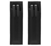 FIRSTXIU Portapenne in pelle con fascia elastica regolabile, 2 pezzi, a prova di perdite, per diario con copertina rigida, supporto in pelle PU, Nero