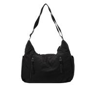 FIRSTXIU Pratica borsa a tracolla con tasche multiple in nylon, borsa a tracolla per donne e uomini, Nero , Taglia unica