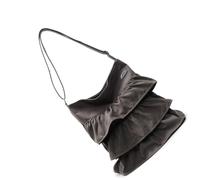FIRSTXIU Pratica borsa in tela con disegni pieghettati borsa a tracolla casual che aggiunge un tocco di moda a qualsiasi outfit borsa da donna alla moda, grigio, One Size