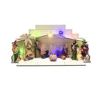 FIRSTXIU Presepe natalizio in legno, da collezione, statuetta decorativa per presepe