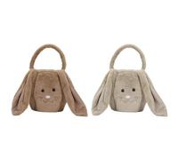 FIRSTXIU Sacchetti di Pasqua in peluche con orecchie lunghe borse pasquali regali secchio per ragazzo ragazza, Caff, 20*20cm