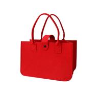 FIRSTXIU Sacchetti per la spesa pieghevoli in feltro di grande capacità, per generi alimentari e viaggi, con manici rinforzati, borsa per il trasporto pieghevole, Rosso, One Size