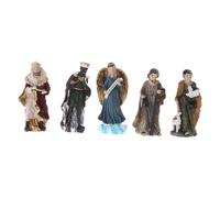 FIRSTXIU Set di 11 mini presepe in resina, statuette in miniatura per feste natalizie, decorazione da tavolo per Natale