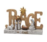 FIRSTXIU Set di statue per presepe della pace Cristo, in resina, per bambini e adulti, regalo di compleanno di Natale