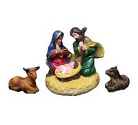 FIRSTXIU Set di statuette religiose in resina per presepe di Natale, statuette cattoliche, piccole figure in resina per decorazioni interne ed esterne