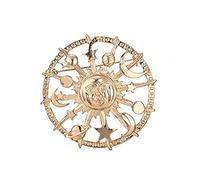 FIRSTXIU Spilla creativa a forma di stella, luna, sole, galassie, timone, spilla in peltro, spilla rotonda gioiello alla moda