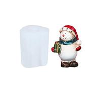 FIRSTXIU Stampo in silicone 3D a forma di pupazzo di neve per candele in resina per ornamenti natalizi per sapone fatto a mano, candela profumata
