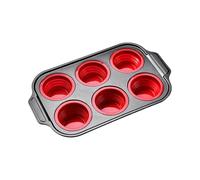 FIRSTXIU Stampo in silicone per cupcake da 12 o 6 tazze, pieghevole e facile da usare, per uova, muffin e dolcetti, pane, strumento di cottura