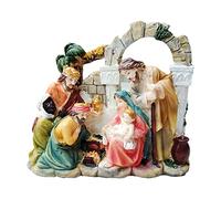 FIRSTXIU Statuetta decorativa per presepe di Natale, in resina, scultura decorativa