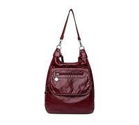 FIRSTXIU Versatile zaino casual da donna borsa a tracolla in PU per viaggi, lavoro e shopping, Rosso vinaccia, As shown in the picture (error 1-3cm)