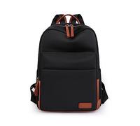 FIRSTXIU Zaino da scuola per le donne in tinta unita zaino per laptop in nylon borsa da scuola per adolescenti ragazze zaino da viaggio di grande capacità, Nero , As shown in the picture (error 1-3cm)