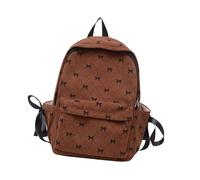 FIRSTXIU Zaino in velluto a coste con fiocco per ragazze universitarie, morbido e confortevole, zaino per la scuola, per lo shopping e i viaggi, Marrone, As shown in the picture (error 1-3cm)
