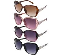 Firtink 4 occhiali da sole da donna grandi, UV 400 occhiali da sole polarizzati oversize, Nero , Taglia unica