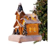 Firulab Case del Villaggio di Natale - Decorazioni Natalizie per la casa Luminosa Notturna - Oggetti di Scena Decorativi per atmosfere Natalizie, Desktop di Ornamenti in Resina per Case Luminose