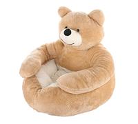 Firulab Morbida Cuccia per Cani e Gatti - Simpatico Orso Abbraccio Peluche Calmante - Tappetino Lavabile