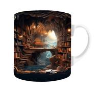 Firulab Tazze da scaffale per Biblioteca per Lettori, Design dello Spazio Creativo Tazza da scaffale Amanti dei Libri Tazza da caffè Tazza da tè in Ceramica, Tazze da caffè del Club dei bibliotecari